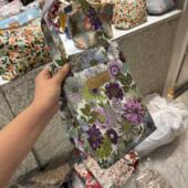 9.4韩国东大门wing碎花手提保温袋便当包魔术贴防水