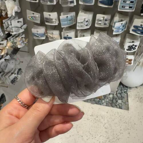 4.19韩国东大门baket发饰云朵网纱褶皱弹簧夹