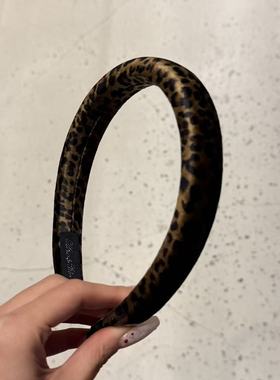 12.30韩国东大门baket丝绒豹纹基础发箍高颅顶