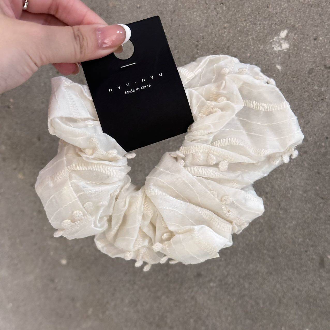 8.30韩国nyunyu发饰甜美刺绣蕾丝大肠发圈