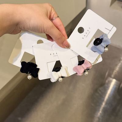 1.18韩国baket发饰温柔珍珠蝴蝶结抓夹小