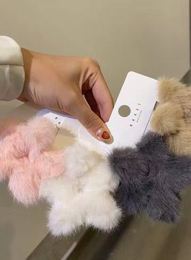 9.16韩国东大门baket发饰秋冬纯色毛绒星星抓夹发抓