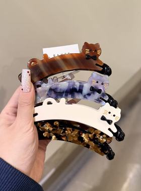 12.20韩国东大门baket发饰可爱猫咪防滑香蕉夹马尾扭扭夹