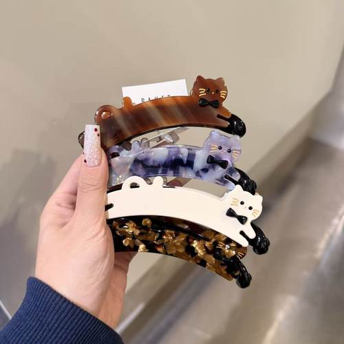 12.20韩国东大门baket发饰可爱猫咪防滑香蕉夹马尾扭扭夹