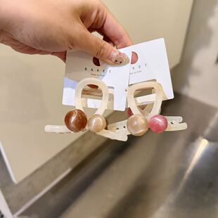 12.9韩国东大门baket发饰高光拼色糖球基础抓夹发抓