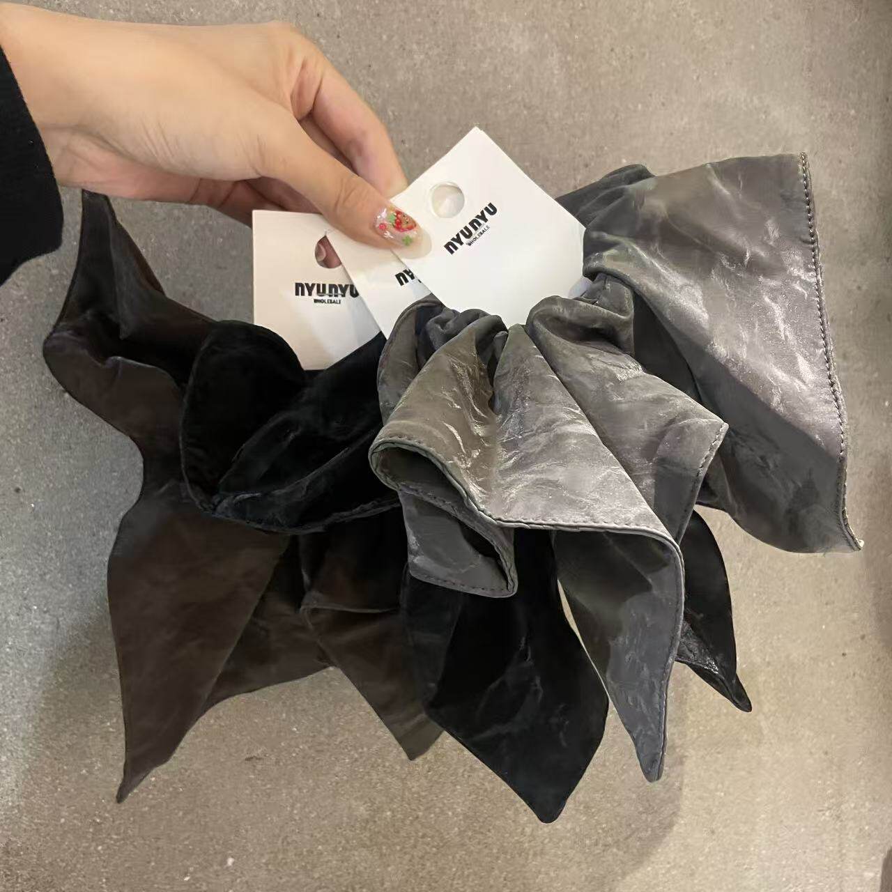 9.19韩国nyunyu发饰美拉德小众大肠发圈方巾发绳