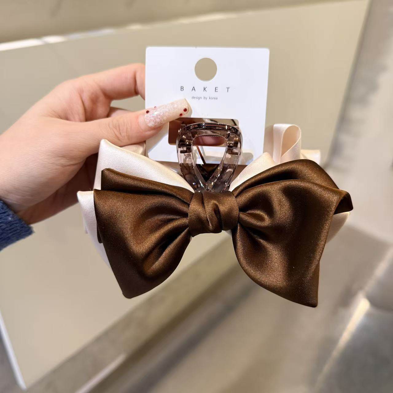 1.20韩国东大门baket发饰缎面拼色蝴蝶结抓夹发抓,饰品/流行首饰/时尚饰品新,发饰,淘宝优惠券,粉丝福利购,淘宝优惠卷