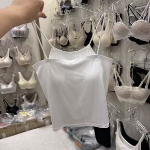 3.16韩国东大门flora新款 纯色基础一字领吊带背心打底内衣