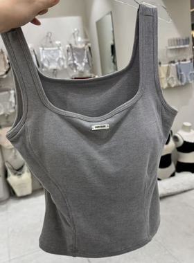 12.25韩国东大门flora磨毛字母背心打底百搭舒适内衣