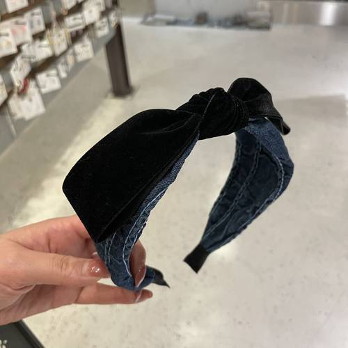 baket发饰蝴蝶结牛仔发箍