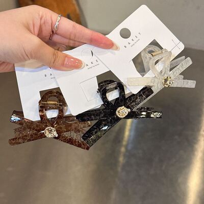 7.20韩国baket发饰印花小众简约蝴蝶结抓夹