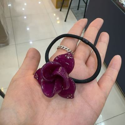 5.18韩国az发饰高级树脂三角梅花朵发绳皮筋