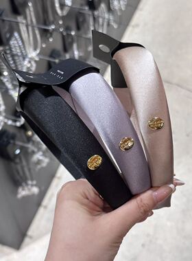 韩国nyunyu发饰缎面纯色气质日常外戴发箍高级感金标高颅顶头箍