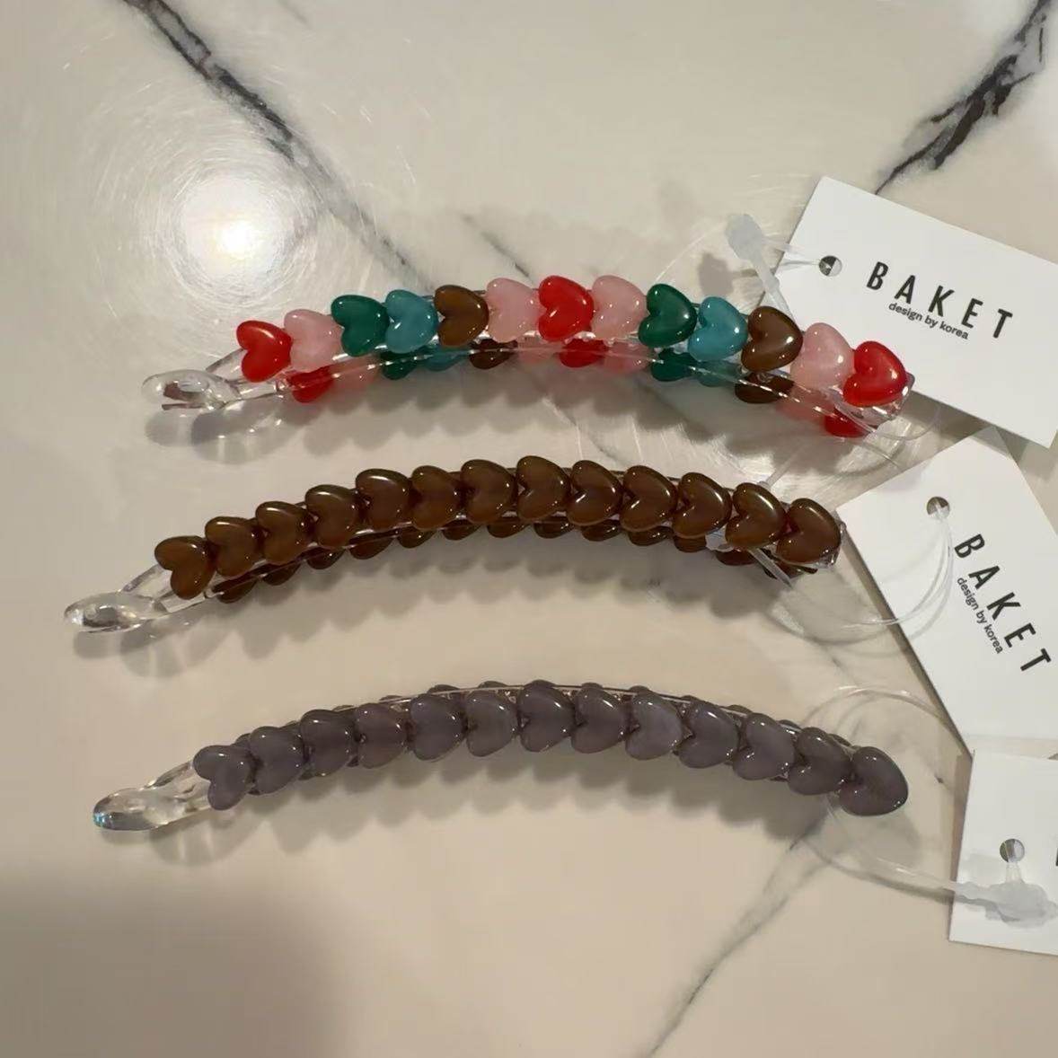 7.1韩国东大门baket发饰可爱小爱心香蕉夹马尾夹扭扭夹