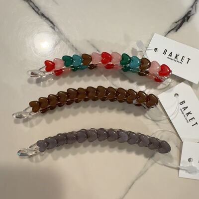 7.1韩国东大门baket发饰可爱小爱心香蕉夹马尾夹扭扭夹