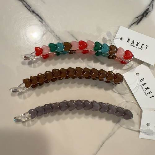 7.1韩国东大门baket发饰可爱小爱心香蕉夹马尾夹扭扭夹