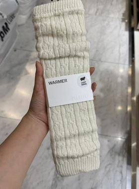 10.23东大门韩国BIARRITZ纯色秋冬纹理感袜套羊毛