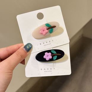 3.25韩国东大门baket发饰彩色小花边夹发夹