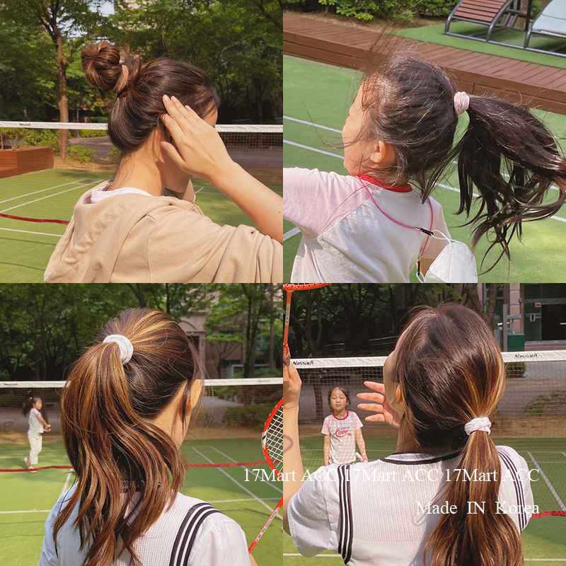 17mart韩国发饰可爱波点简约扎头绳高弹力防滑皮筋运动头绳发量多