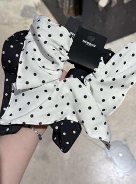 6.27韩国nyunyu发饰复古波点大肠发圈方巾发绳低马尾