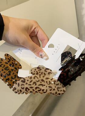 8.23韩国baket发饰细闪亮片可爱豹纹复古抓夹