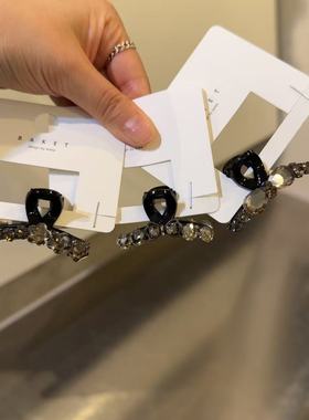 10.18韩国东大门baket发饰镜面高闪水钻小抓夹公主头