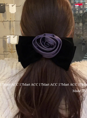 9.13韩国东大门baket发饰缎面复古立体花朵蝴蝶结弹簧夹