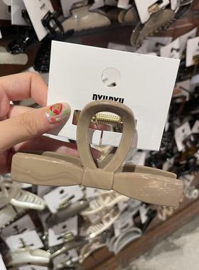 9.12韩国nyunyu发饰小众优雅纹理高级感蝴蝶结抓夹ins