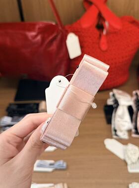 4.8韩国东大门Trois de LEI缎面双层一字蝴蝶结香蕉夹