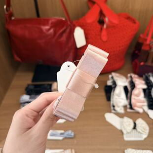 4.8韩国东大门Trois de LEI缎面双层一字蝴蝶结香蕉夹