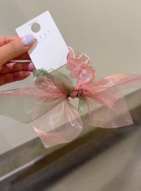 5.27韩国东大门baket发饰梦幻网纱蝴蝶结发绳发圈