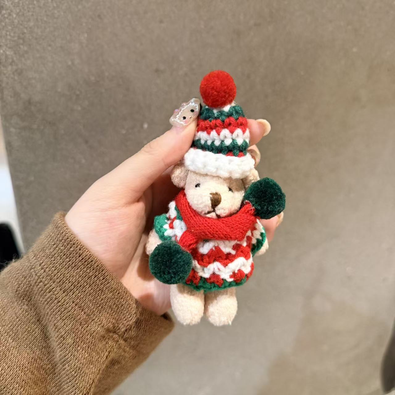 12.12韩国东大门nyunyu圣诞连衣裙植绒小熊包挂钥匙扣