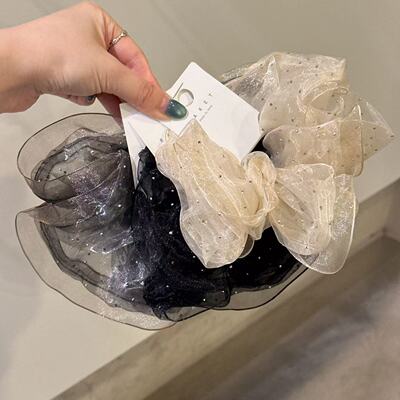 4.22韩国东大门baket发饰甜美温柔网纱星点钻大肠发圈