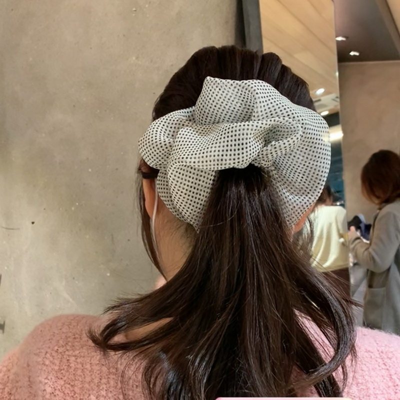 韩国气质百搭网纱波点大肠发圈