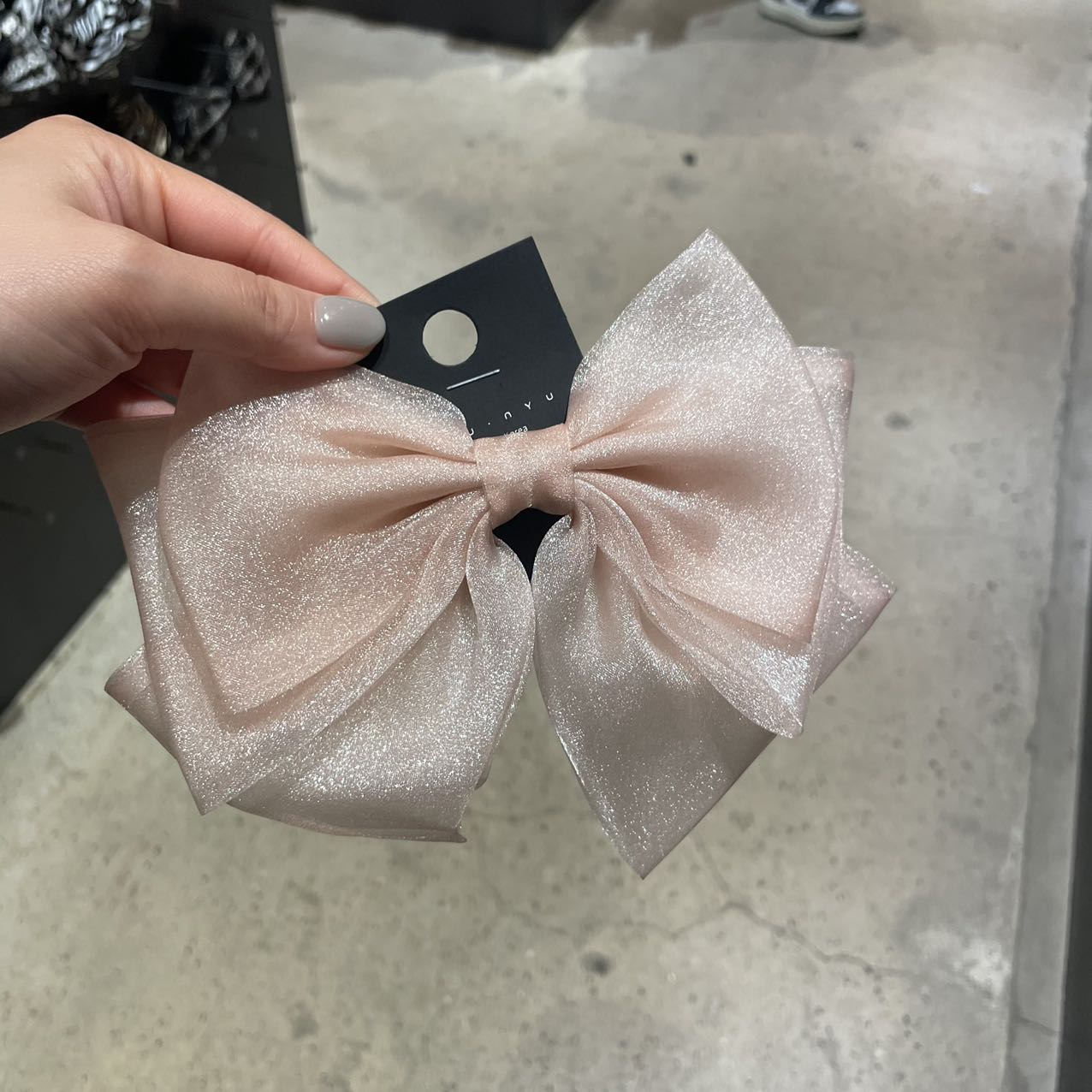 细闪纱纱蝴蝶结弹簧夹亮晶晶发夹