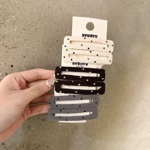 11.21韩国东大门nyunyu发饰波点方形刘海夹BB夹