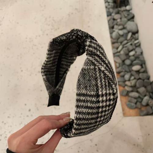 10.28韩国东大门baket发饰秋冬拼色打结质感宽边发箍