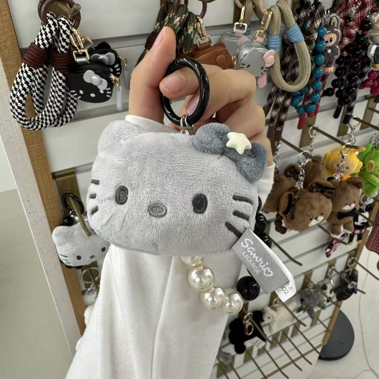 9.21韩国饰品maylee新款大头猫咪kitty珠珠包挂钥匙扣