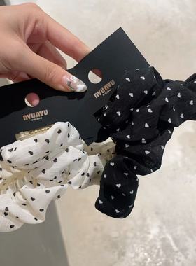 8.22韩国nyunyu发饰新款爱心波点褶皱气质抓夹