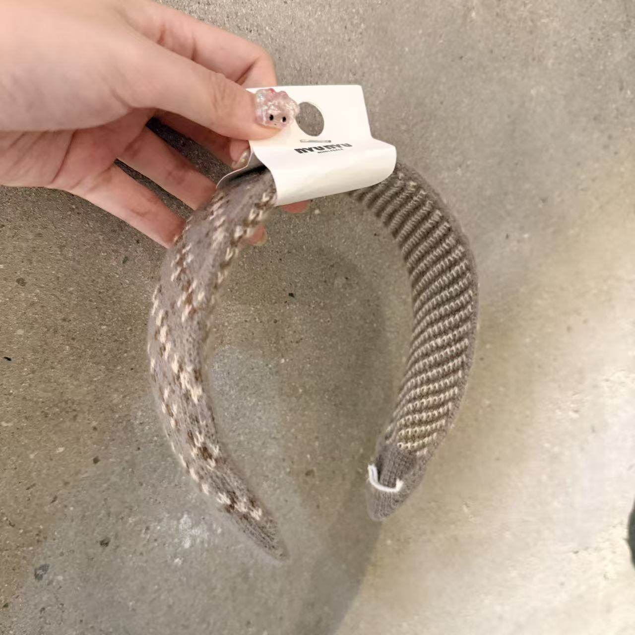 11.21韩国东大门nyunyu发饰纹理印花针织复古发箍