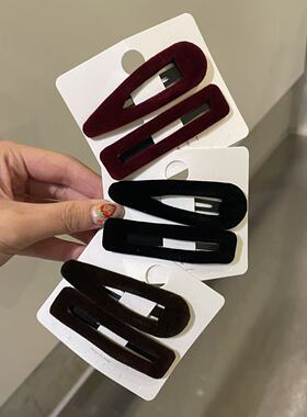 9.13韩国东大门baket发饰复古绒面显白BB夹掰掰夹发夹