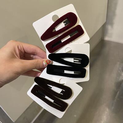 9.13韩国东大门baket发饰复古绒面显白BB夹掰掰夹发夹