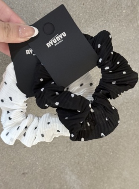 6.27韩国nyunyu发饰风琴褶皱波点大肠发圈