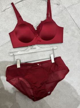 12.25韩国东大门flora秋冬蕾丝蝴蝶结舒适聚拢内衣内裤套组