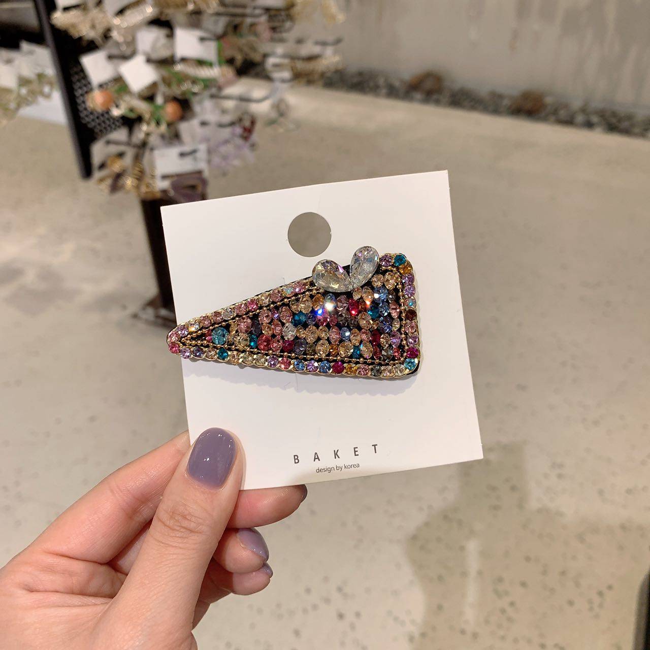 韩国baket发饰轻奢气质超闪水钻发夹BB夹高级感闪钻发卡刘海边夹