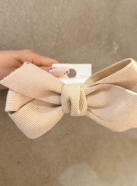 12.19韩国东大门nyunyu发饰灯芯绒复古条绒蝴蝶结香蕉夹