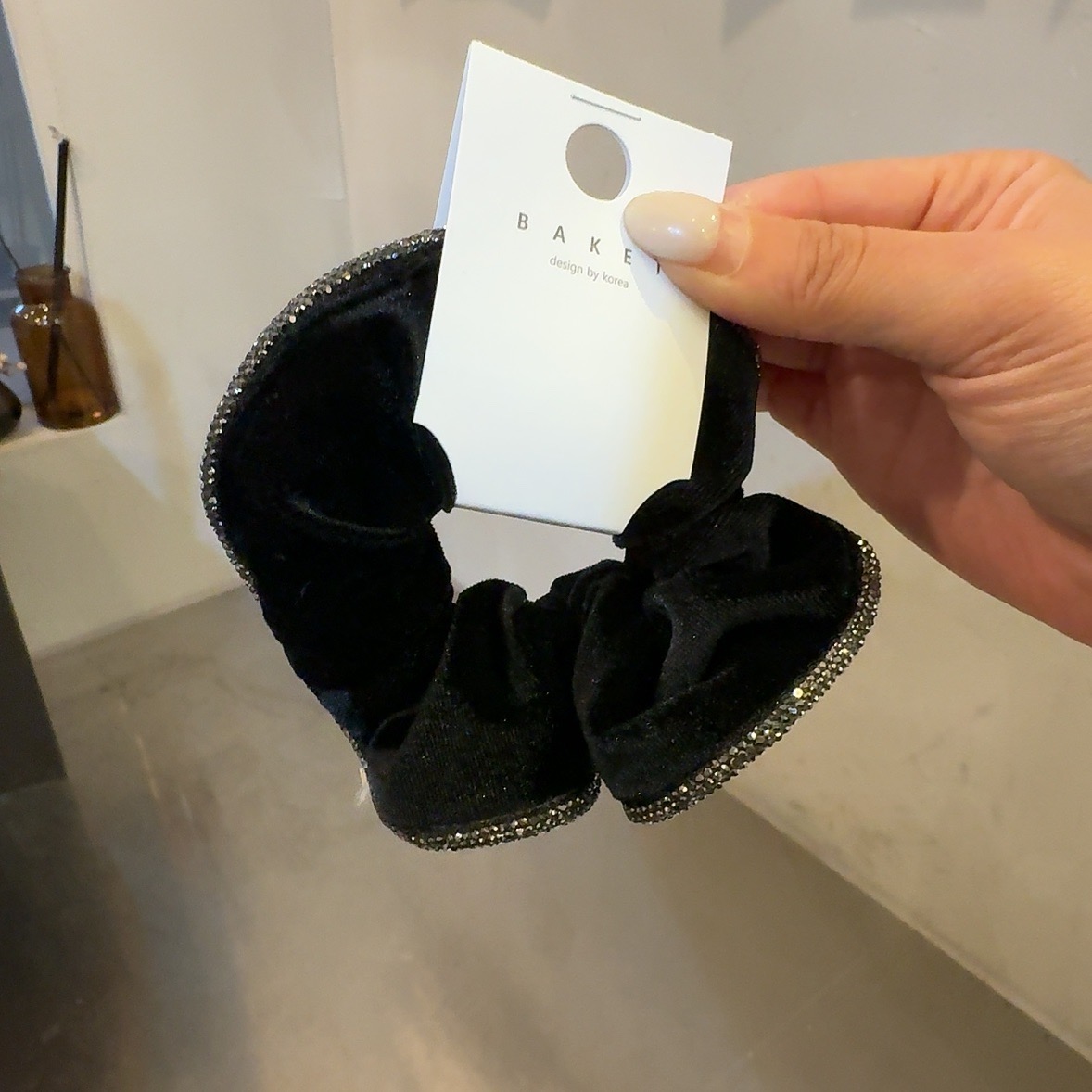 8.27韩国baket发饰精致高级感水钻边大肠发圈气质马尾发绳扎头绳