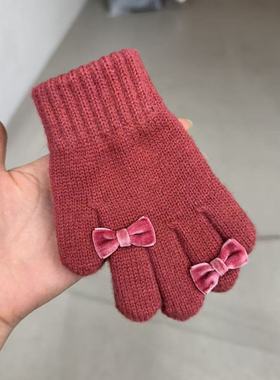 11.23韩国饰品maylee蝴蝶结儿童手套3-6岁
