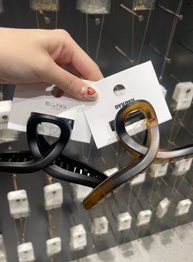 9.12韩国nyunyu发饰简约衣架线条抓夹哑光鲨鱼夹