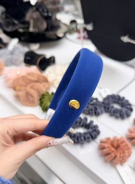 12.29韩国东大门reina发饰纯色丝绒金标发箍